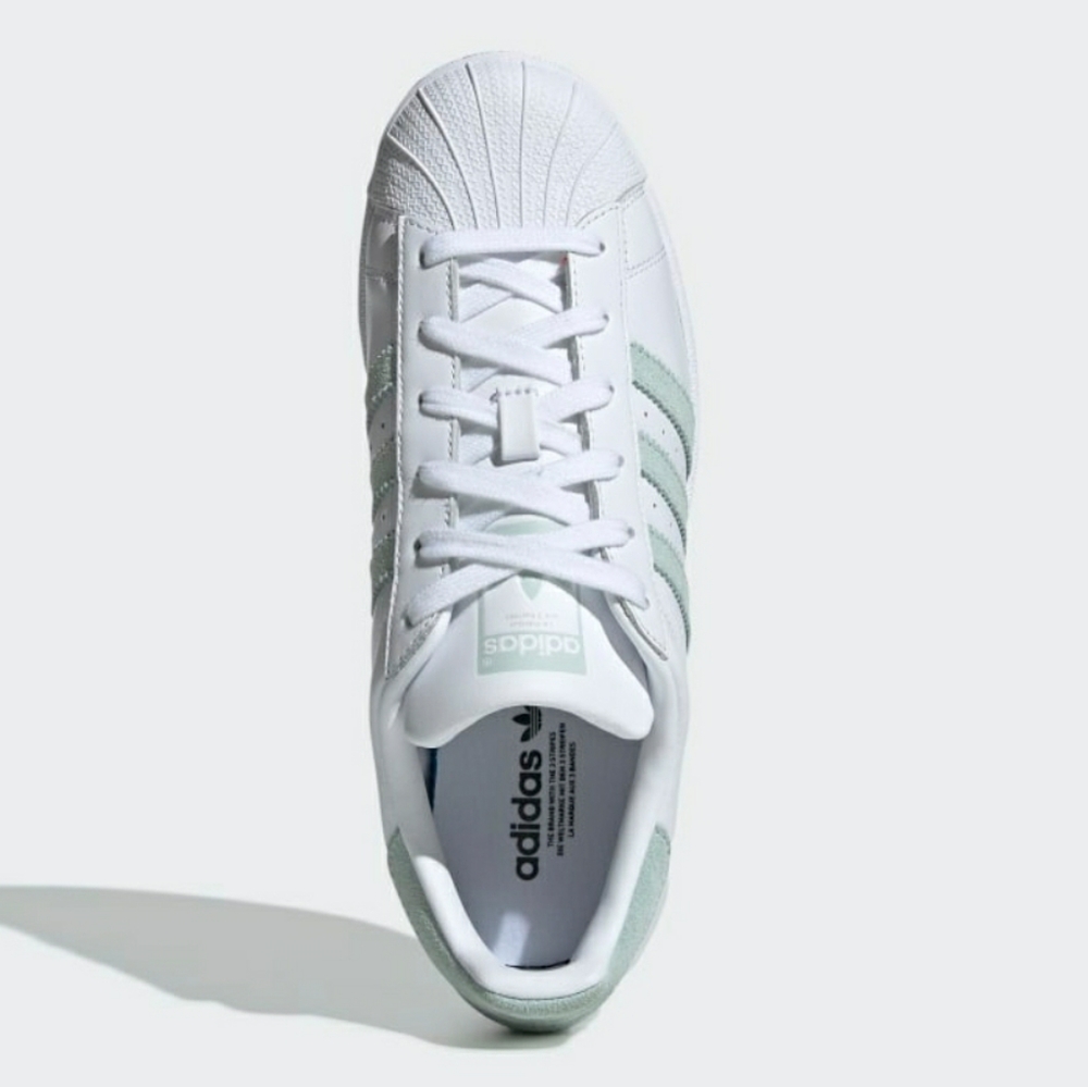 Adidas Superstar Vapor Green Stripes Women's Shoes - Picture 5 of 12